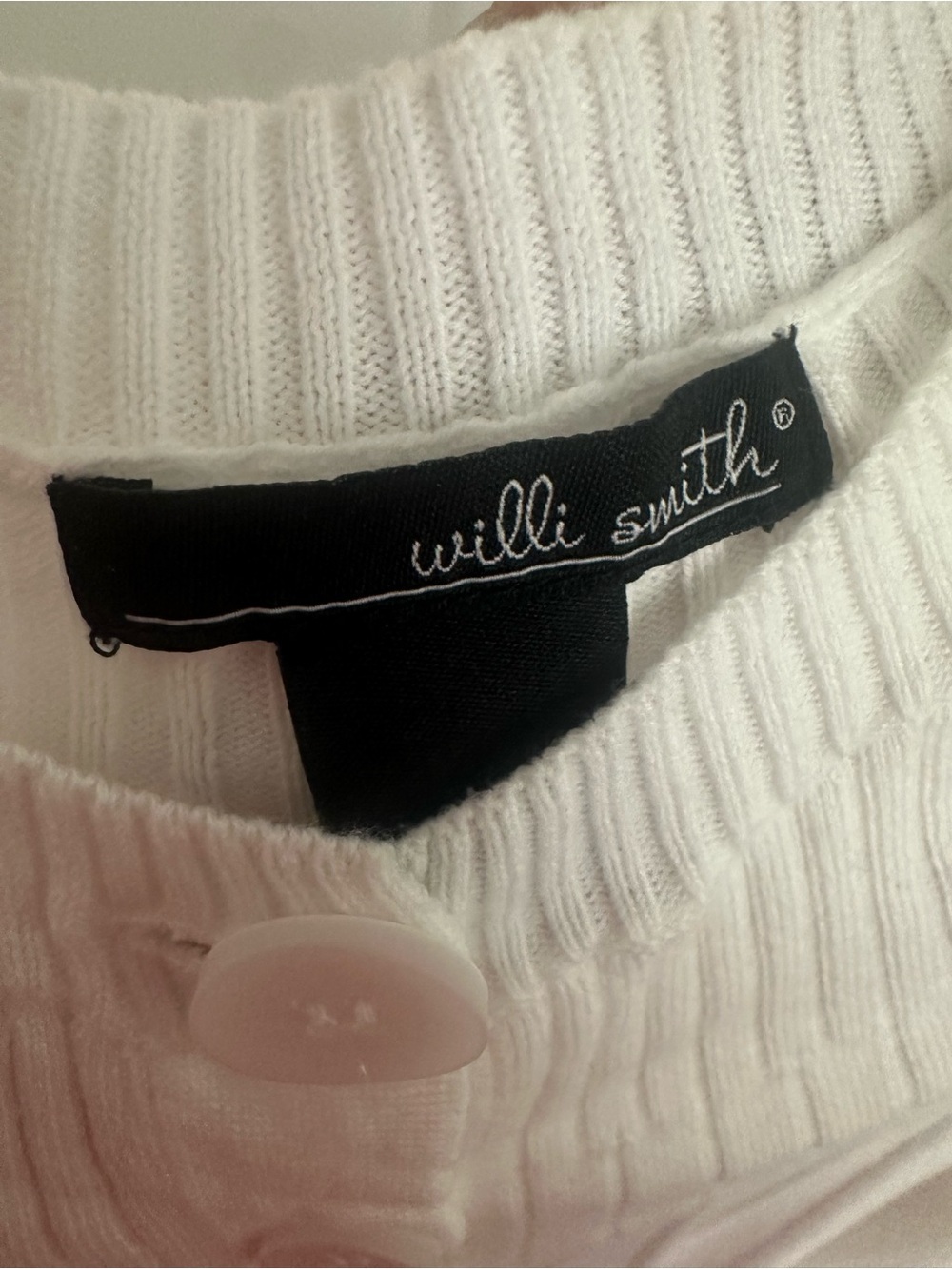 Willi Smith White Ribbed Button-Front Cardigan - Picture 4 of 4